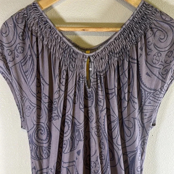 Lolë Purple Print Summer Dress Size Medium Swim Cover Up Vacation Resort Travel - Picture 3 of 10